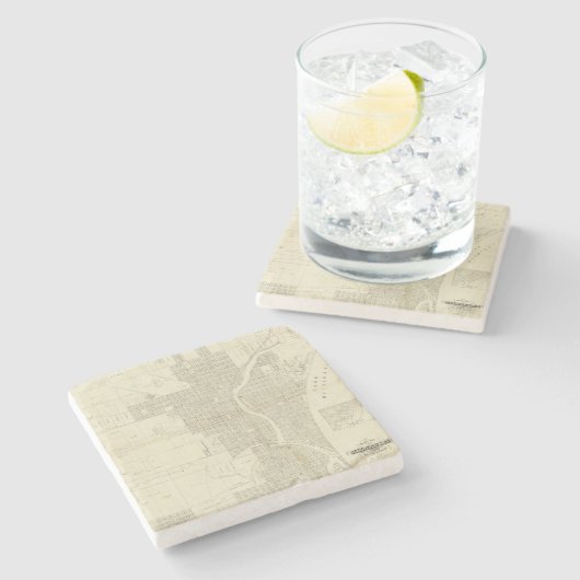 Karte von Milwaukee Steinuntersetzer (Seitenansicht)