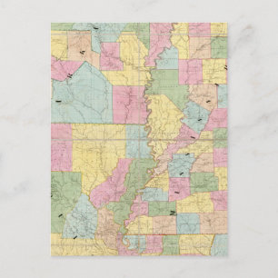 Karte von Mississippi, Louisiana und Arkansas