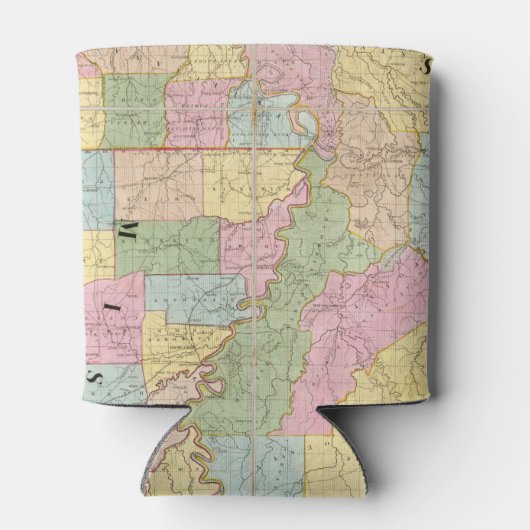 Karte von Mississippi, Louisiana und Arkansas Dosenkühler (Rückseite)