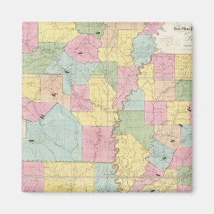 Karte von Mississippi, Louisiana und Arkansas Magnet