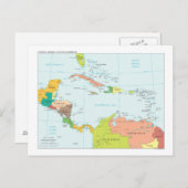 Karte von Mittelamerika u. von Karibischen Meeren (Vorne/Hinten)