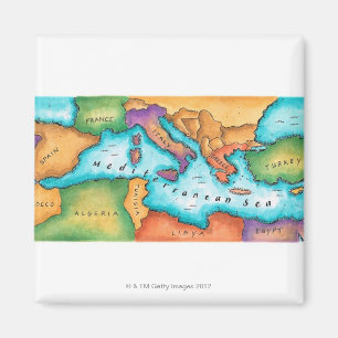 Karte von Mittelmeer Magnet