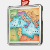 Karte von Mittelmeer Ornament Aus Metall (Links)