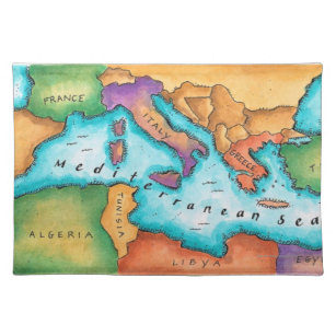 Karte von Mittelmeer Tischset