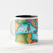 Karte von Mittelmeer Zweifarbige Tasse (Vorderseite Links)