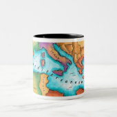 Karte von Mittelmeer Zweifarbige Tasse (Mittel)