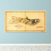 Karte von Molokai, Hawaiianische Insel (1897) Leinwanddruck (Insitu (Holzboden))