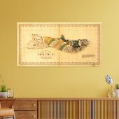 Karte von Molokai, Hawaiianische Insel (1897) Leinwanddruck (Insitu (Wohnzimmer))