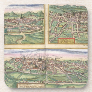 Karte von Montpellier, Ausflüge und von Poitiers, Getränkeuntersetzer
