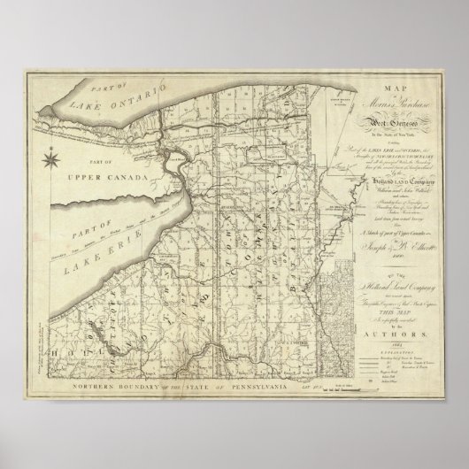 Karte von Morris's Kauf oder West Geneseo Poster (Vorne)