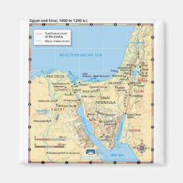 Karte von Moses Exodus Ägypten und Sinai 1400 bis  Magnet