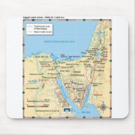 Karte von Moses-Exodus Ägypten und Sinai 1400 bis Mousepad