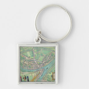 Karte von Namur, von "Civitates Orbis Terrarum" Schlüsselanhänger