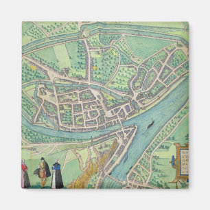 Karte von Namur, von "Civitates Orbis Terrarum" vo Magnet