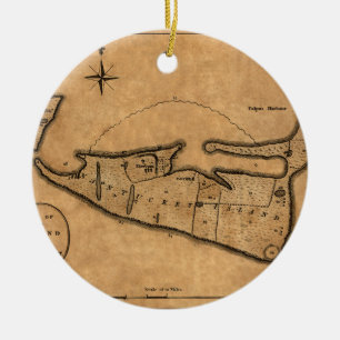 Karte von Nantucket 1782 Keramik Ornament