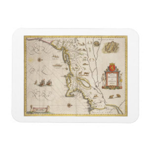 Karte von neuem Belgien und von Neu-England, Magnet