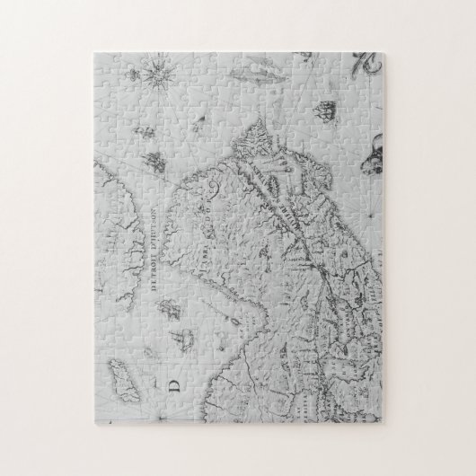 Karte von neuem Frankreich oder von Kanada Puzzle (Vertikal)