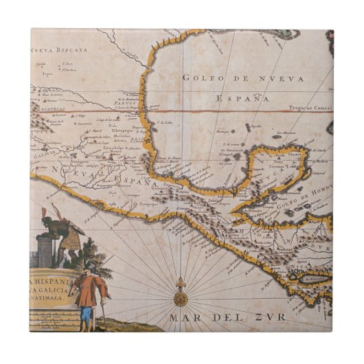 Karte von neuem Spanien |New Galizien u. Fliese (Vorderseite)