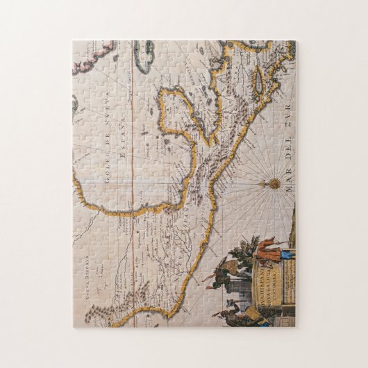 Karte von neuem Spanien |New Galizien u. Puzzle (Vertikal)