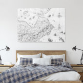 Karte von Neufrankreich oder Kanada Leinwanddruck (Insitu (Schlafzimmer))