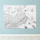 Karte von Neufrankreich oder Kanada Leinwanddruck (Insitu (Holzboden))