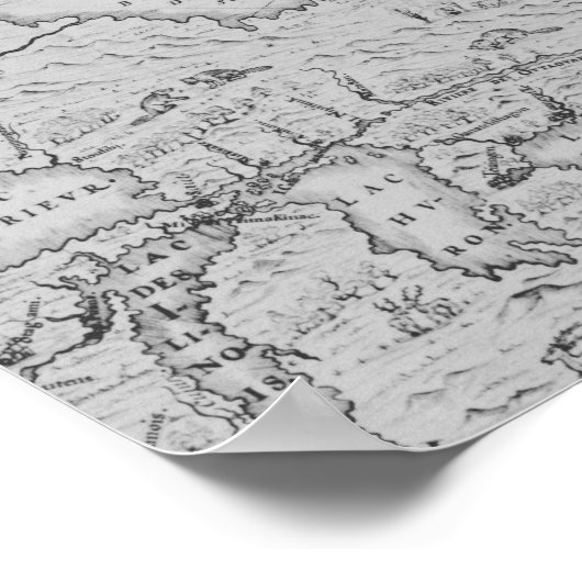 Karte von Neufrankreich oder Kanada Poster (Ecke)