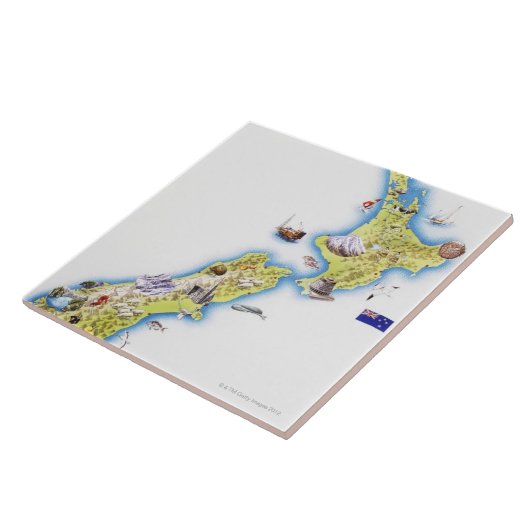 Karte von Neuseeland Fliese (Seite)