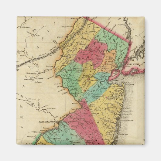 Karte von New Jersey Magnet (Vorne)