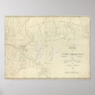 Karte von New Orleans Poster