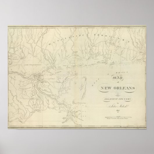 Karte von New Orleans Poster (Vorne)