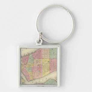 Karte von New York und den angrenzenden Städten Schlüsselanhänger