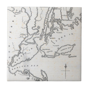 Karte von New York und von Nähe Fliese
