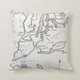 Karte von New York und von Nähe Kissen