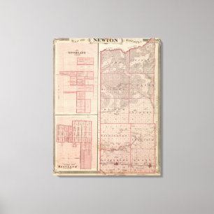 Karte von Newton County mit Goodland und Kentland Leinwanddruck