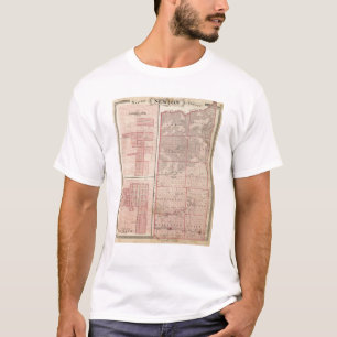 Karte von Newton County mit Goodland und Kentland T-Shirt