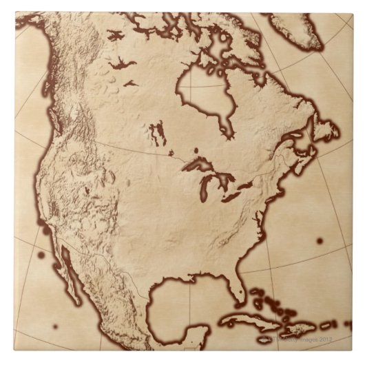 Karte von Nordamerika 2 Fliese (Vorderseite)