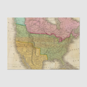 Karte von Nordamerika 3 Seidenpapier