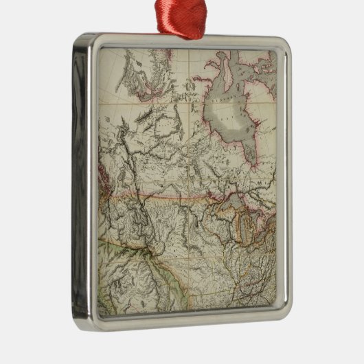 Karte von Nordamerika 4 Silbernes Ornament (Rechts)