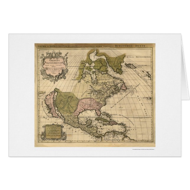 Karte von Nordamerika durch Alexis Hubert Jaillot (Vorderseite (Horizontal))