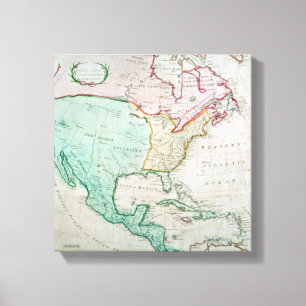 Karte von Nordamerika Leinwanddruck