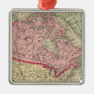 Karte von Nordamerika Silbernes Ornament