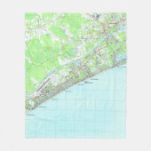 Karte von Nordmyrtle beach South Carolina (1990) Fleecedecke (Vorderseite)