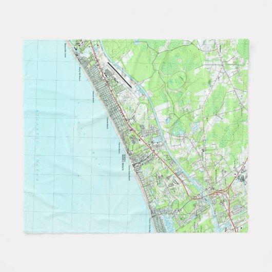 Karte von Nordmyrtle beach South Carolina (1990) Fleecedecke (Vorderseite (Horizontal))