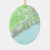 Karte von Nordmyrtle beach South Carolina (1990) Keramik Ornament (Rechts)