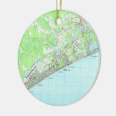 Karte von Nordmyrtle beach South Carolina (1990) Keramik Ornament (Links)