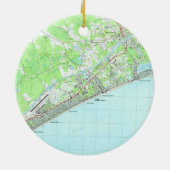 Karte von Nordmyrtle beach South Carolina (1990) Keramik Ornament (Hinten)