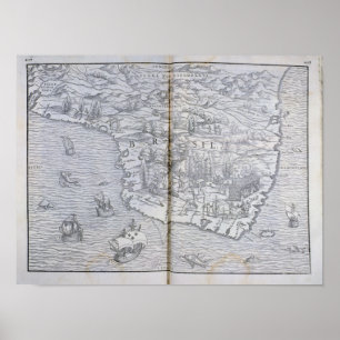 Karte von nordöstlichem Brasilien Poster