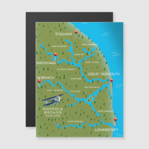 Karte von Norfolk Broads England.