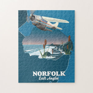 Karte von Norfolk East Anglia Puzzle