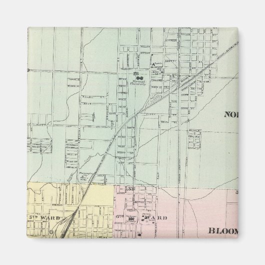Karte von Normal, Bloomington Magnet (Vorne)